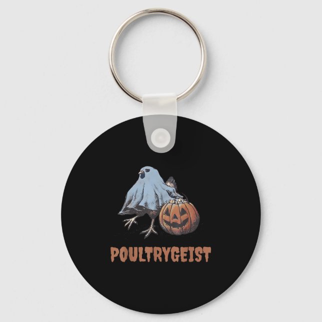 Ultrygeist Halloween Chicken Ghost Nyckelring (Framsida)