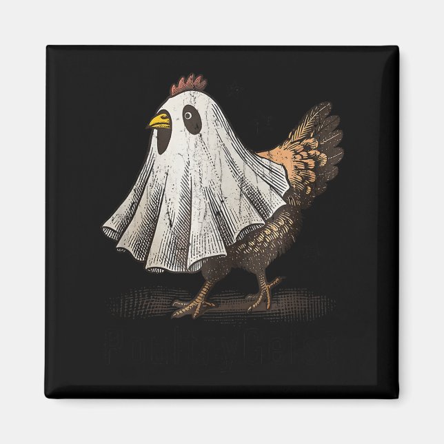 Ultrygeist Kyckling, Kyckling Spöke, Rolig Hallowe Magnet (Framsidan)