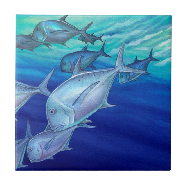 Ulua (jätte- Trevally) Kakelplatta (Framsidan)