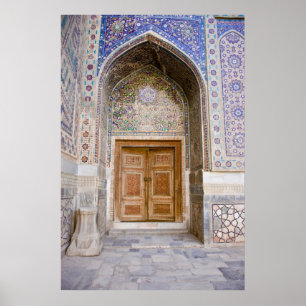Ulug'bek Madrasah: Utsmyckad Portal Poster