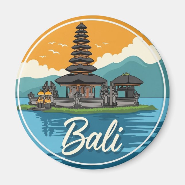 Ulun Danu Bali Indonesia Travel Abstract Magnet (Framsidan)