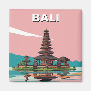 Ulun Danu Bali Indonesia Travel Abstrakt Magnet