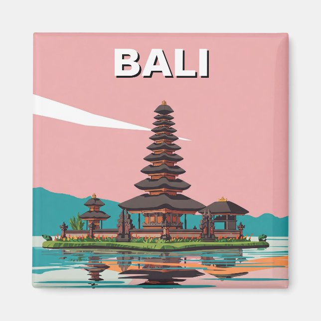 Ulun Danu Bali Indonesia Travel Abstrakt Magnet (Framsidan)