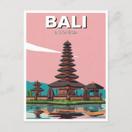 Ulun Danu Bali Indonesia Travel Abstrakt Vykort