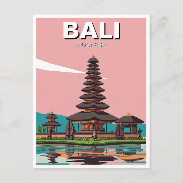 Ulun Danu Bali Indonesia Travel Abstrakt Vykort (Framsida)