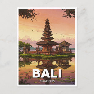 Ulun Danu Bali Indonesia Travel Vykort