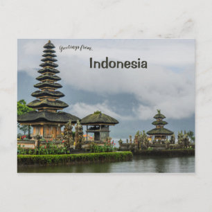 Ulun Danu Beratan Temple Bali Indonesia Vykort