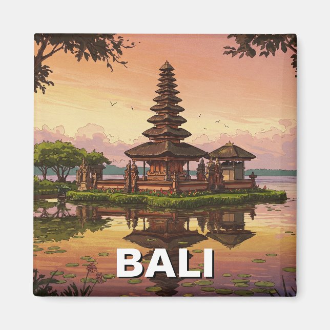 Ulun Danu Temple Bali Indonesia Magnet (Framsidan)