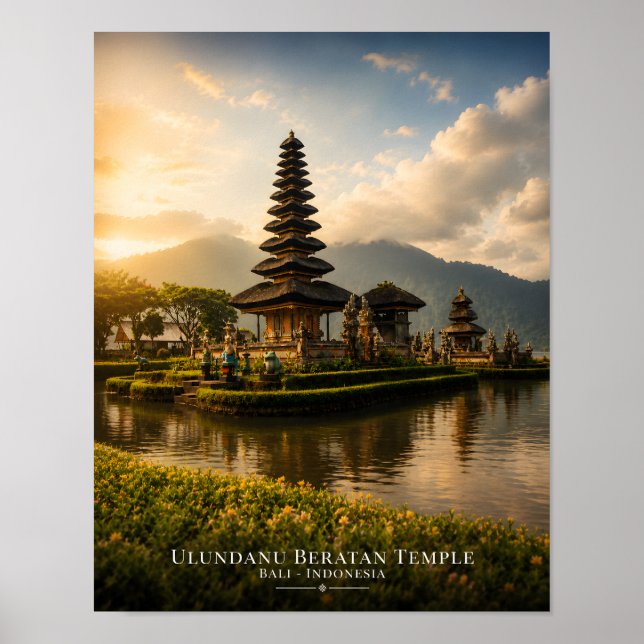 Ulundanu Beratan-templet Bali-affisch Poster (Framsidan)
