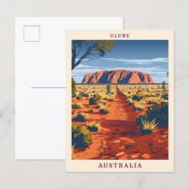 Uluru Australia Elegant Art Vintage resor Vykort
