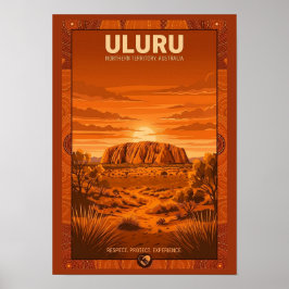 Uluru Australien Resemålning Affisch