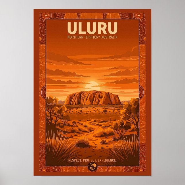Uluru Australien Resemålning Affisch (Framsidan)