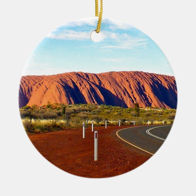 Uluru/Ayers sten - Australien Julgransprydnad Keramik (Framsidan)