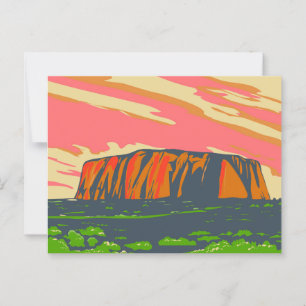 Uluru Ayers Sten i norra territoriet Australien Vykort