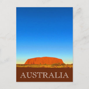 uluru solset blue vykort