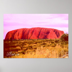 Uluru sunset Central Australien resa Poster