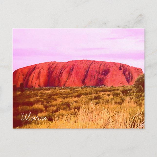 Uluru sunset Central Australien resa Vykort (Framsida)