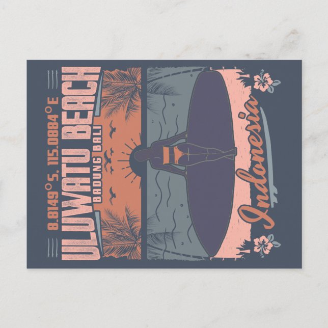 ULUWATU BEACH - SURFINGGIRL - BALI INDONESIA VYKORT (Framsida)