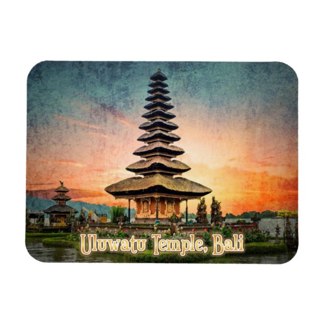 Uluwatu Temple, Bali stilized Magnet (Horisontell)