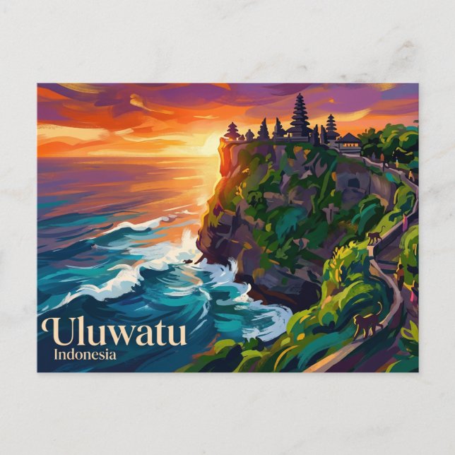 Uluwatu-templet Indonesien Vykort (Framsida)