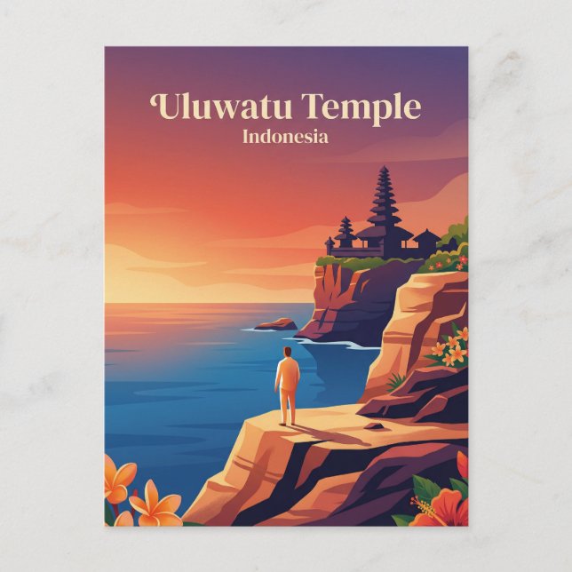 Uluwatu-templet Indonesien Vykort (Framsida)