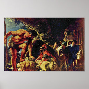 Ulysses i grottan av Polyphemus av Jordaens Jaco Poster