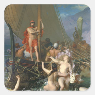 Ulysses och sirarna 2 fyrkantigt klistermärke