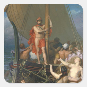 Ulysses och sirarna fyrkantigt klistermärke