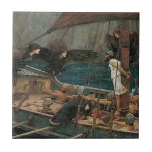 Ulysses och sirenerna av John William Waterhouse Kakelplatta