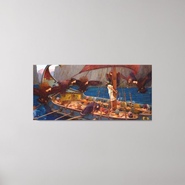 Ulysses och Sirens (1891) Canvastryck (Framsida)
