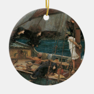 Ulysses och Sirens av John William Waterhouse Julgransprydnad Keramik