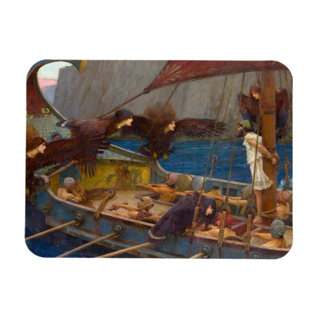 Ulysses och Sirens av John William Waterhouse Magnet (Horisontell)