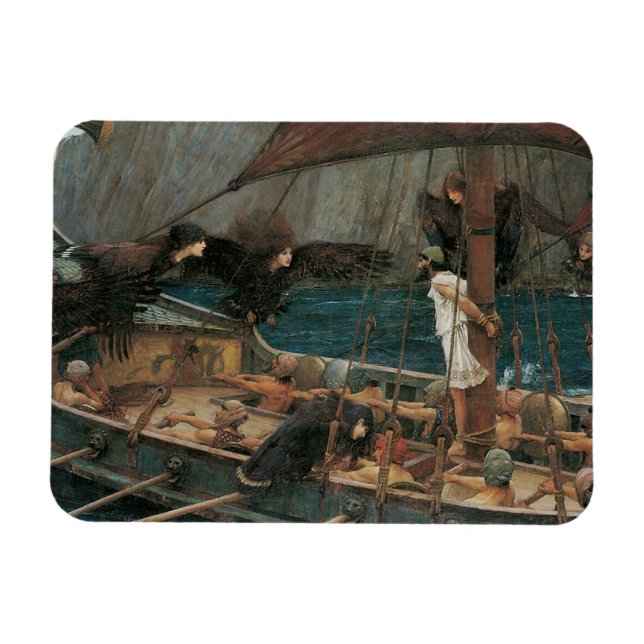 Ulysses och Sirens av John William Waterhouse Magnet (Horisontell)