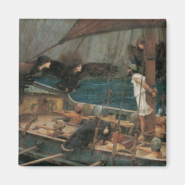 Ulysses och Sirens av John William Waterhouse Magnet (Framsidan)