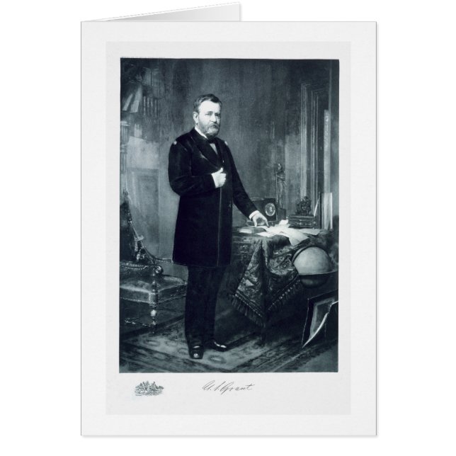 Ulysses S. Bevilja, 18th president av den eniga Hälsningskort (Framsidan)