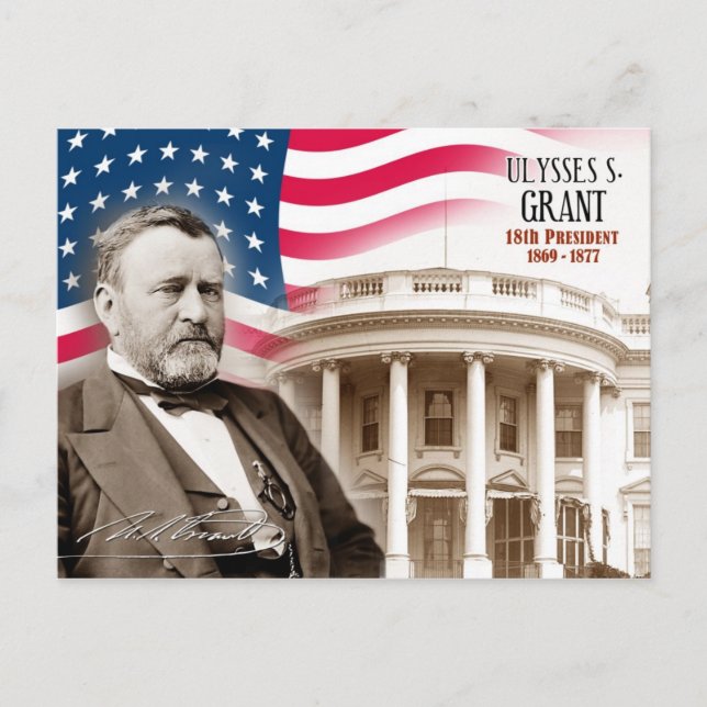 Ulysses S. Grant - 18:e presidenten i USA Vykort (Framsida)