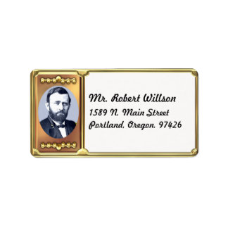 Ulysses S. Grant Address Label Adressetikett