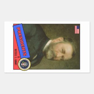 Ulysses S. Grant Baseball Card Rektangulärt Klistermärke
