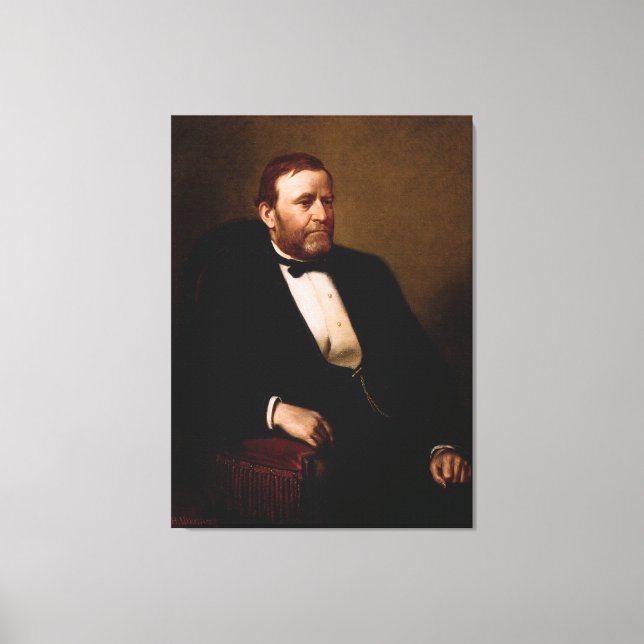 ULYSSES S. GRANT Porträtt av Henry Ulke Print Canvastryck (Framsida)