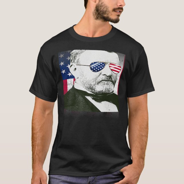 Ulysses S Grant USA flagga Patriotic American Flag T Shirt (Framsida)