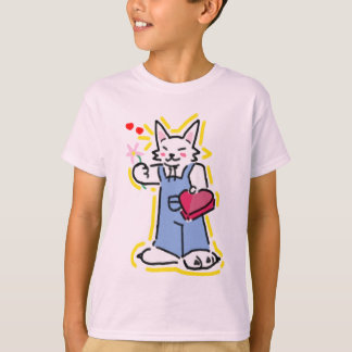 Um gatinho muito fofo te oferecendo uma flor! t shirt