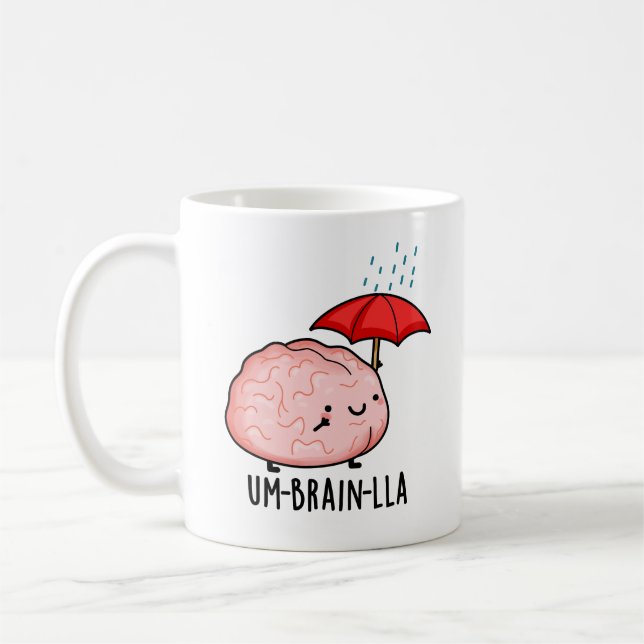 Um-hjärna-lla Funny Brain Puns Kaffemugg (Vänster)