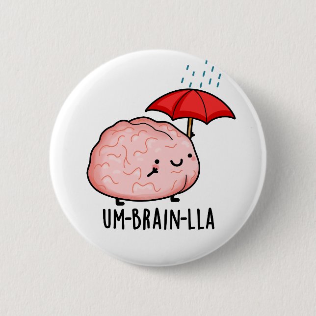 Um-hjärna-lla Funny Brain Puns Knapp (Framsida)