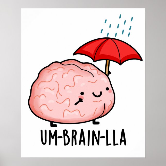 Um-hjärna-lla Funny Brain Puns Poster (Framsidan)