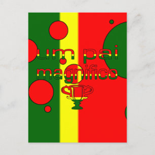 Um Pai Magnifico Portugal Flagga Färg Pop Art Vykort