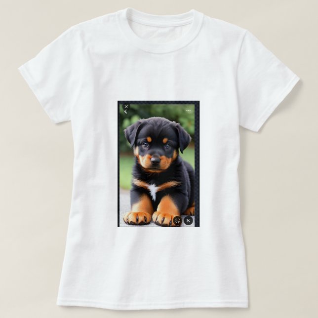 Uma camiseta Feminina gola canoa simples  T Shirt (Design framsida)