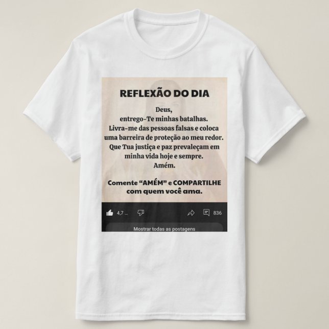 Uma camiseta Masculino gola canoa simples  T Shirt (Design framsida)