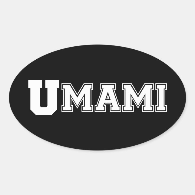 UMAMI COLLEGE OVAL STICKER OVALT KLISTERMÄRKE (Framsida)