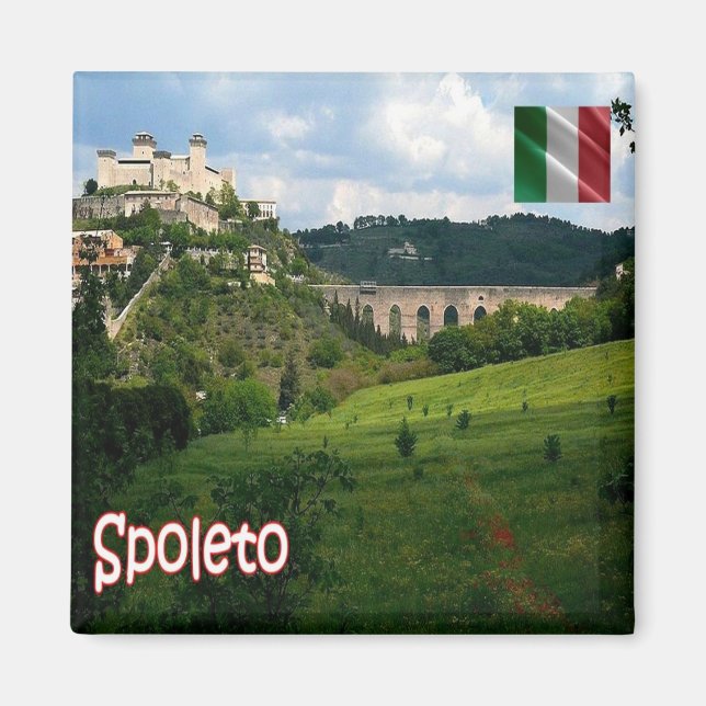 UMB010 SPOLETO, Panorama, Umbrien, Italien, Fridge Magnet (Framsidan)