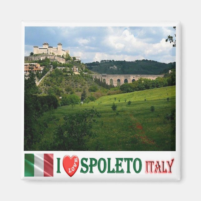 UMB013 SPOLETO I Kärlek, Umbrien, Italien, Fridge Magnet (Framsidan)